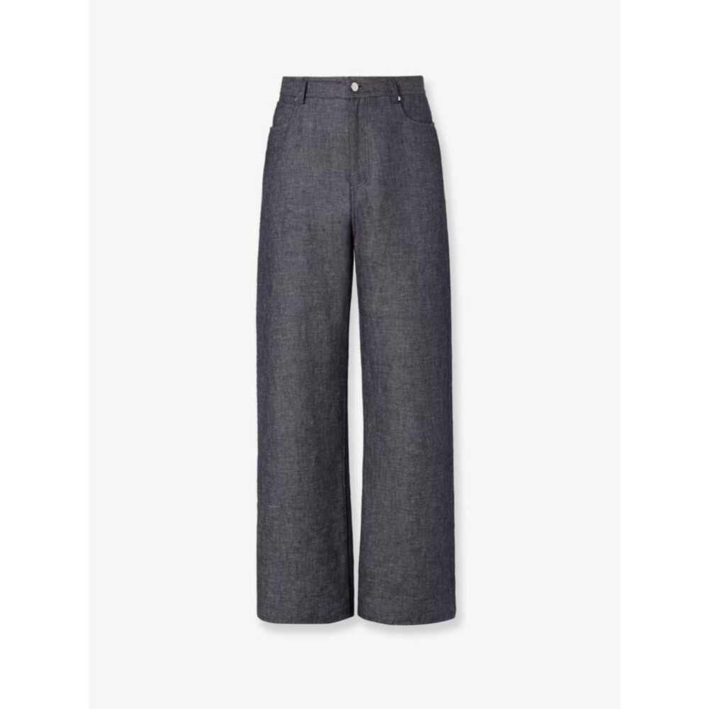 Fendi Men Relaxed Linen, Cotton And Silk Jeans